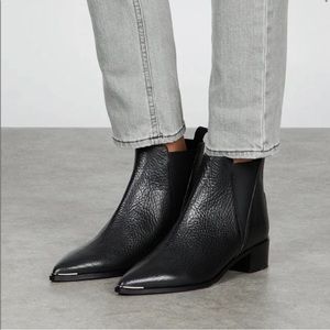 Acne Jensen Black Grain Leather Booties